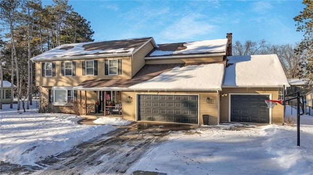 colonial home with an attached garage