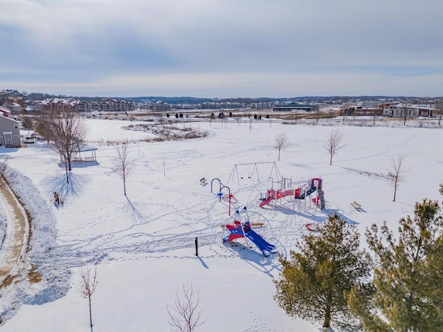 view of snowy aerial view