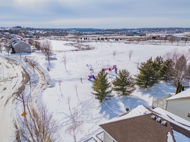 view of snowy aerial view