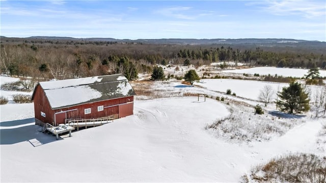 view of snowy aerial view