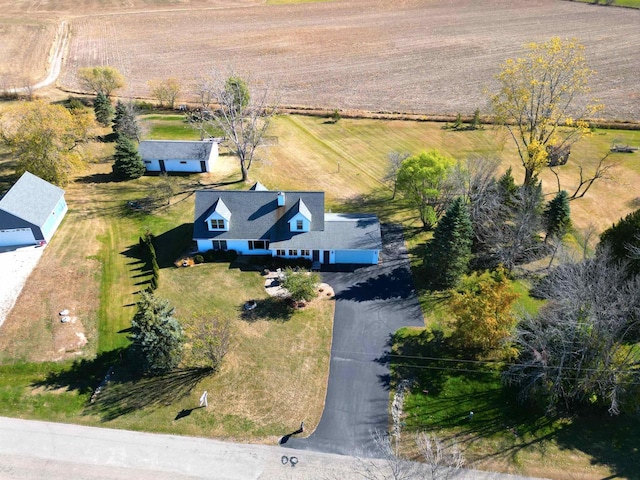 aerial view featuring a rural view