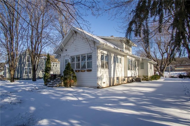 view of snowy exterior