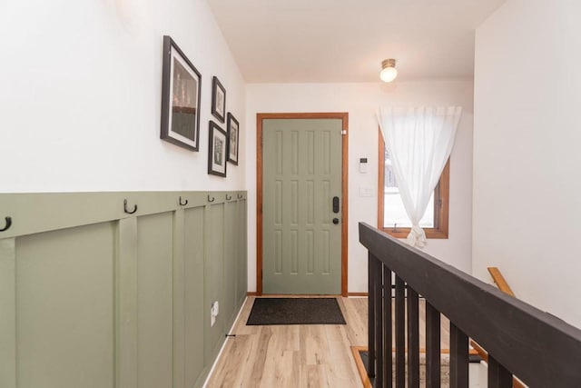 foyer featuring light wood-type flooring