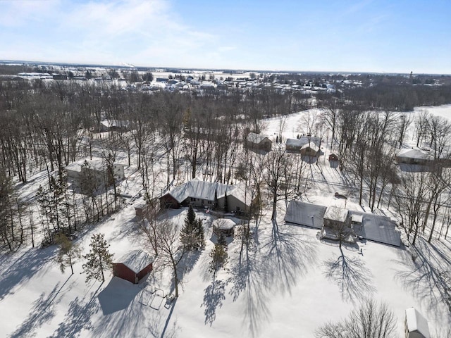 view of snowy aerial view