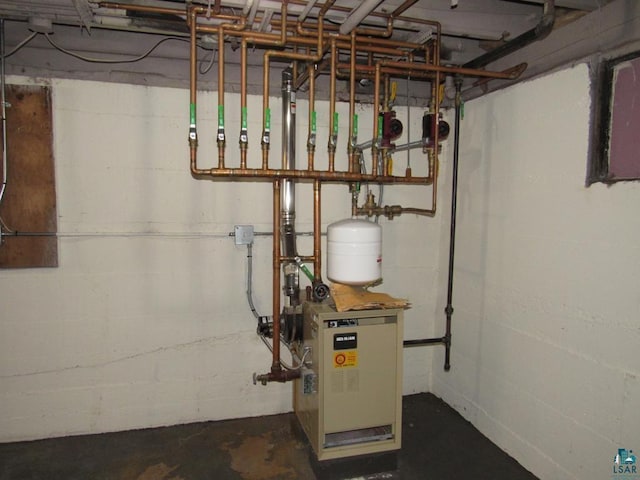 utility room with a heating unit