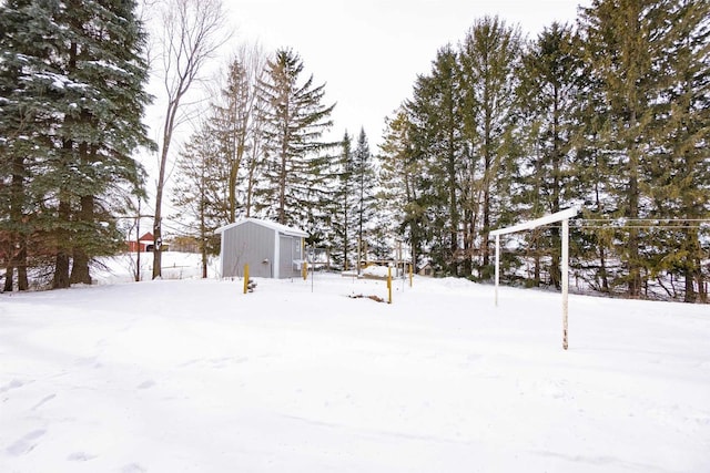 view of snowy yard