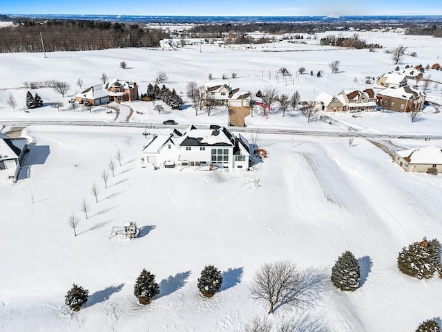 view of snowy aerial view