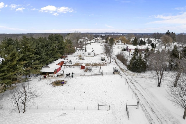 view of snowy aerial view