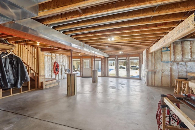 basement with stairway