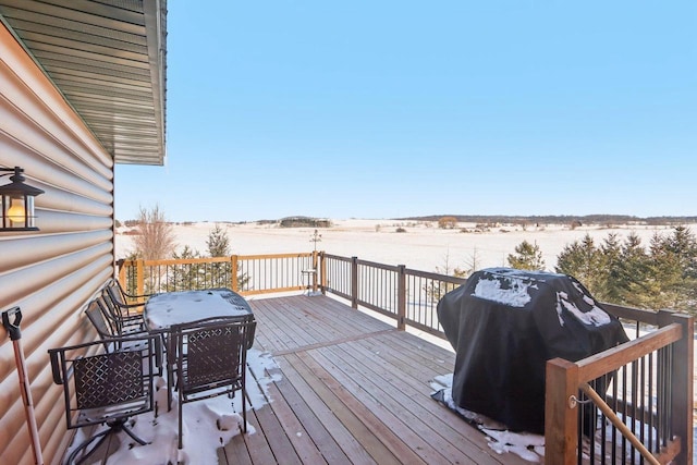 deck featuring grilling area