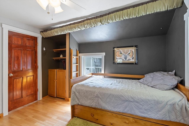 bedroom with light wood-style flooring