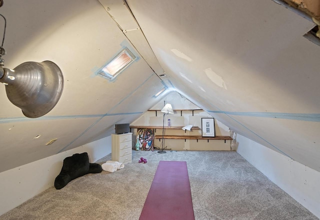 additional living space with carpet and vaulted ceiling