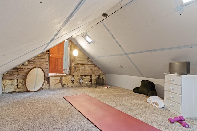 view of unfinished attic