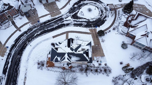 view of snowy aerial view