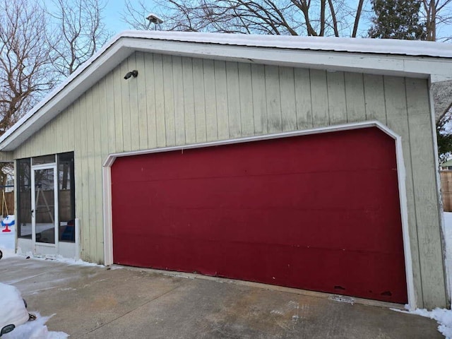 view of garage