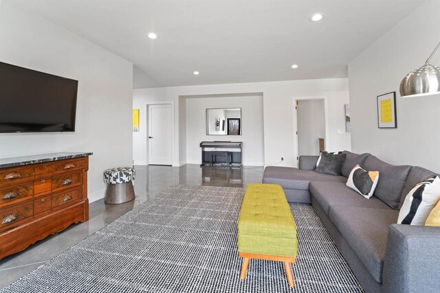 W4038 Maplewood Ln, Fond Du Lac, WI 54937 - living area with recessed lighting and concrete floors