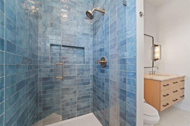 W4038 Maplewood Ln, Fond Du Lac, WI 54937 - full bathroom with toilet, a stall shower, and vanity