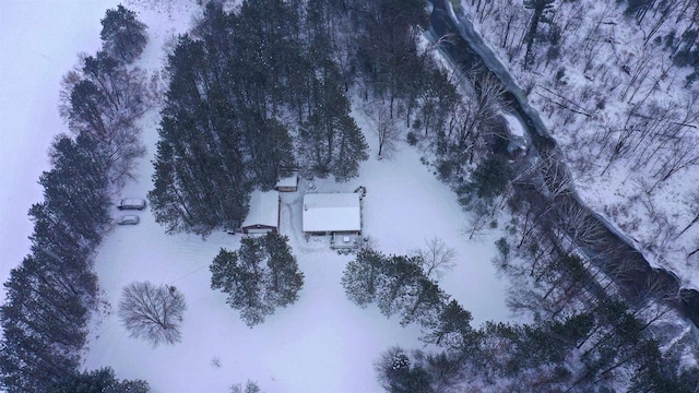 view of snowy aerial view