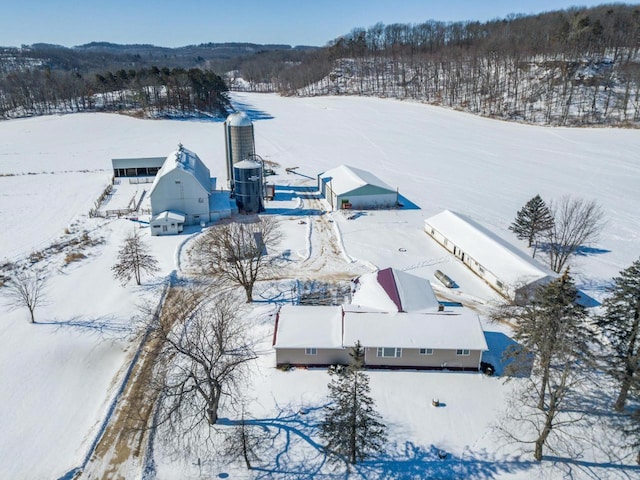 view of snowy aerial view