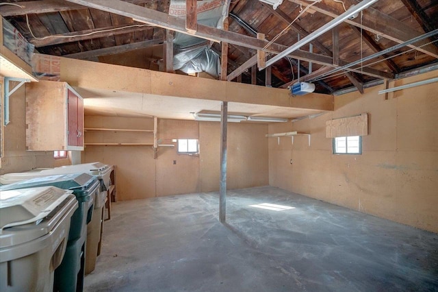 basement featuring washer and dryer