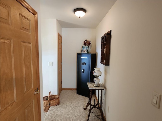 600 S Hayden St, Merrillan, WI 54754 - hall featuring baseboards and light colored carpet