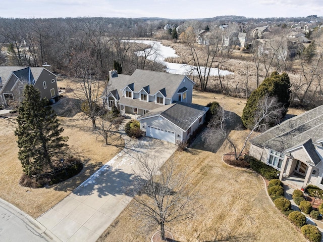 aerial view featuring a residential view