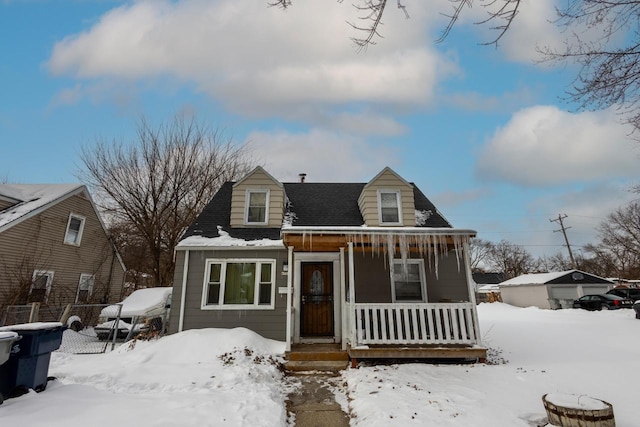 view of front of home with covered porch