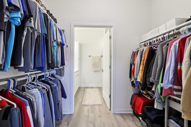 spacious closet with light wood finished floors