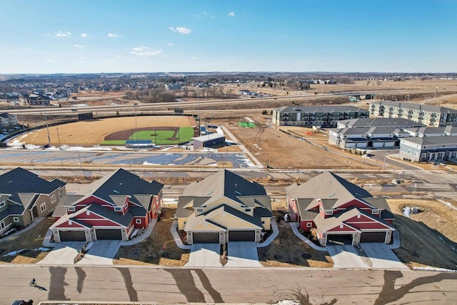 drone / aerial view with a residential view