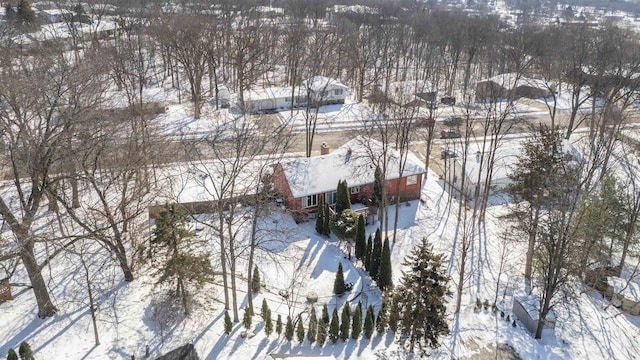 view of snowy aerial view