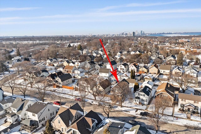 birds eye view of property featuring a residential view