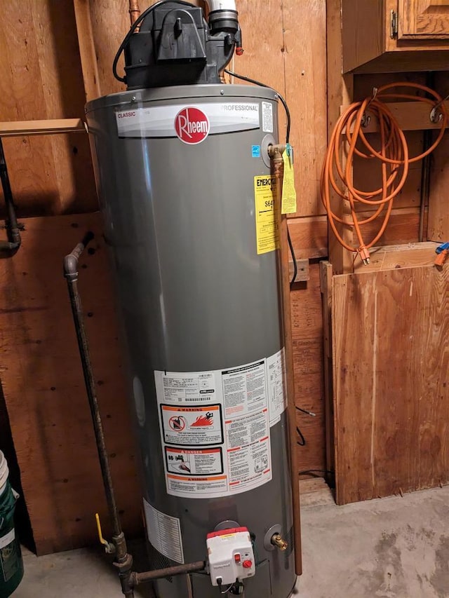 utilities featuring gas water heater