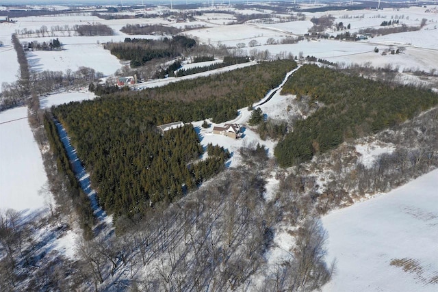 N5194 Blue Valley Rd, Hartford, WI 53027 - snowy aerial view featuring a view of countryside