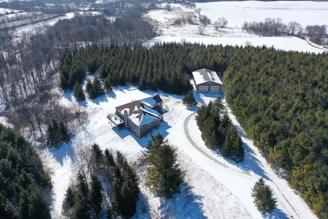 N5194 Blue Valley Rd, Hartford, WI 53027 - snowy aerial view with a view of trees