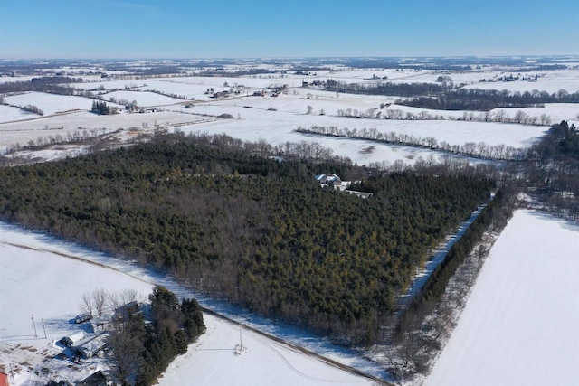N5194 Blue Valley Rd, Hartford, WI 53027 - snowy aerial view with a forest view