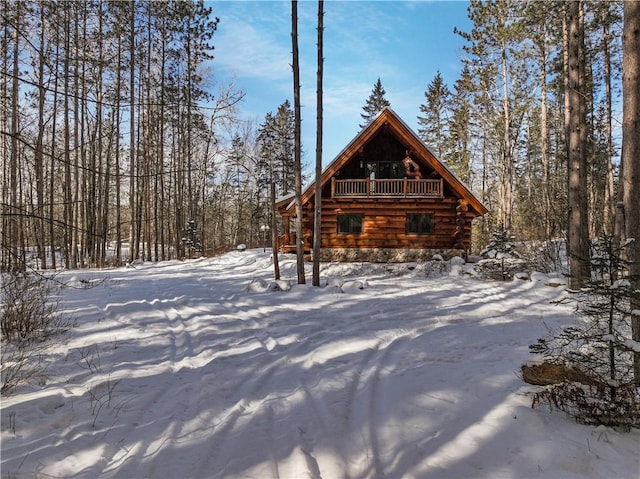 exterior space with log exterior