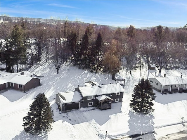 view of snowy aerial view