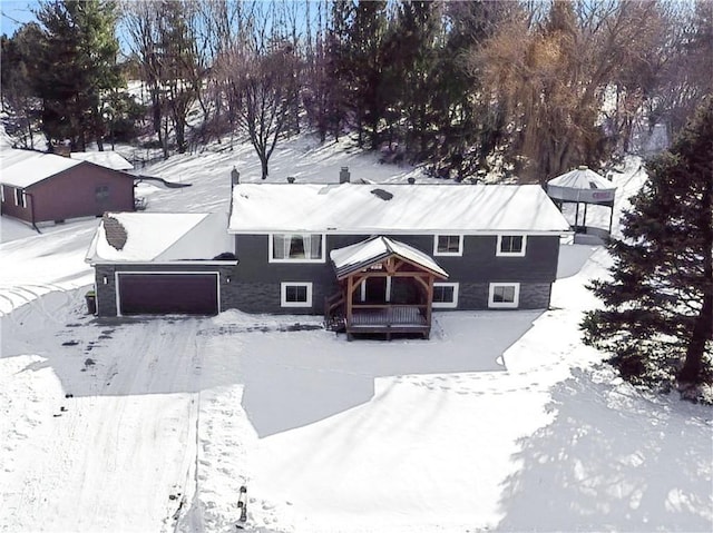 view of snowy aerial view