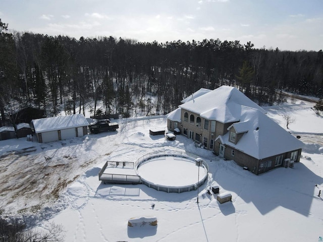 7926 S County Rd A, Superior, WI 54880 - snowy aerial view featuring a view of trees