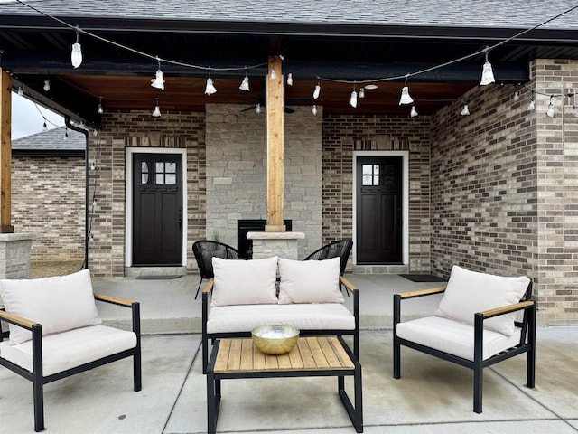 view of patio featuring an outdoor hangout area