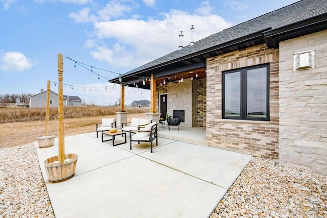 view of patio with an outdoor hangout area