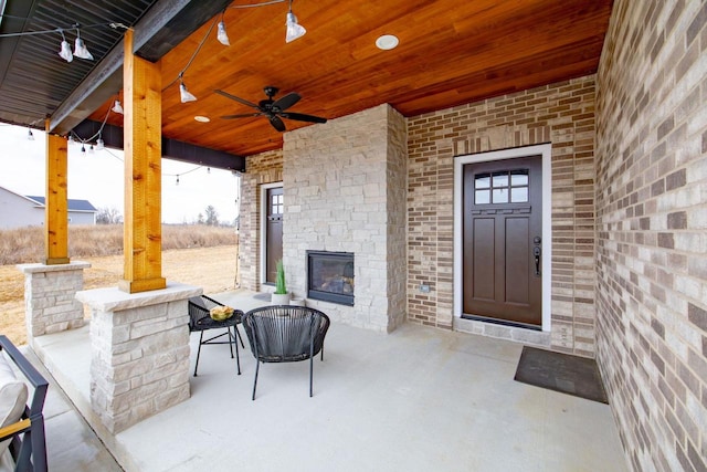 view of patio / terrace with ceiling fan