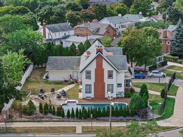 bird's eye view with a residential view