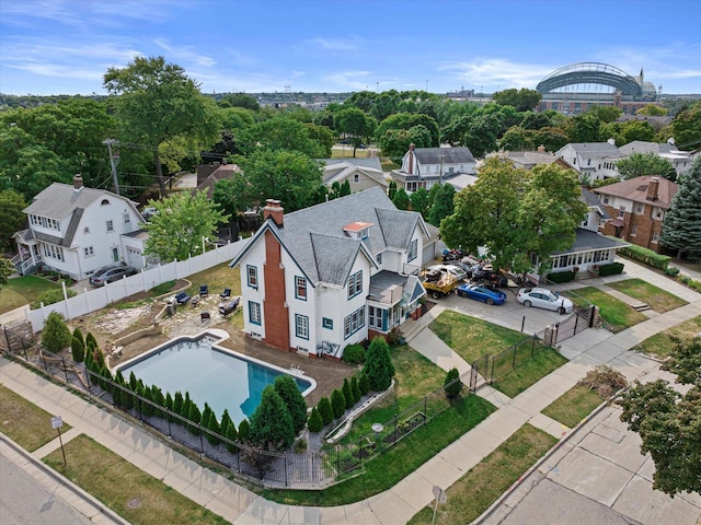 bird's eye view featuring a residential view