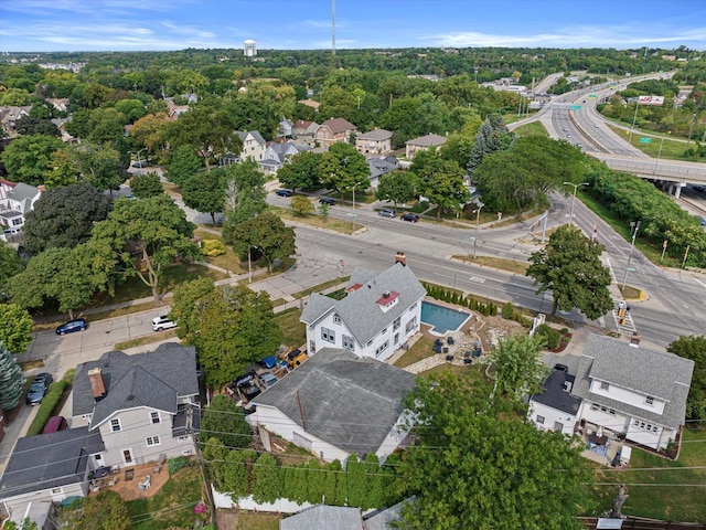 drone / aerial view with a residential view