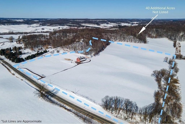 view of snowy aerial view