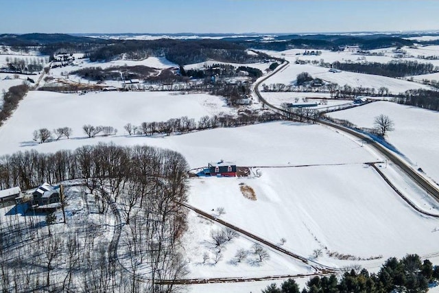 view of snowy aerial view