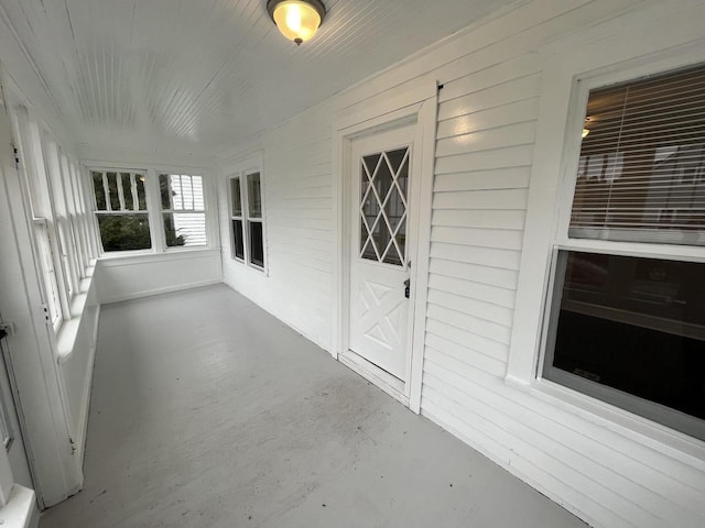 view of unfurnished sunroom