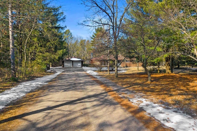 view of road featuring aphalt driveway