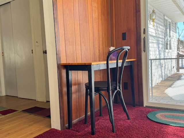 dining room with wood finished floors